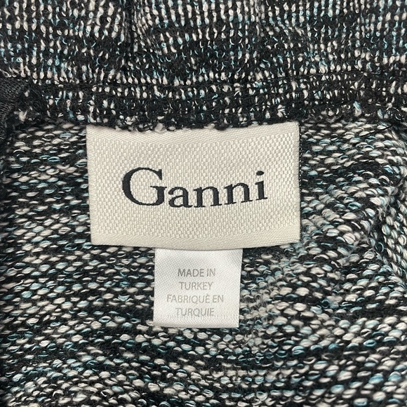 Gannie Textured Sleeveless Ruffle Neck Mini Dress in Grey Size Small - Picture 4 of 6